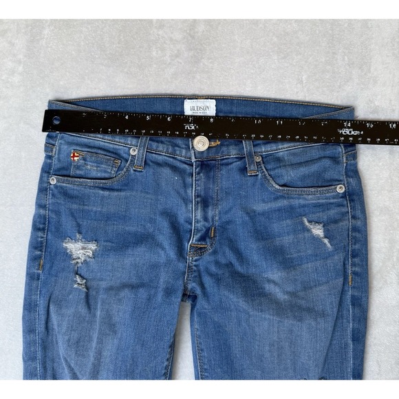 Hudson Jeans Women's 27 Measures 29x30‎ Distressed Low Rise Denim Medium Wash - Picture 3 of 10